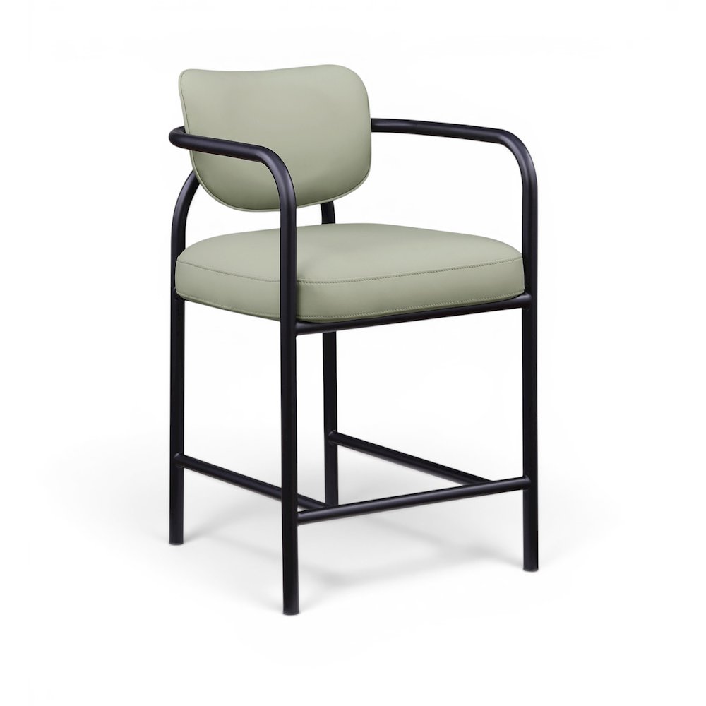Serava Mint Vegan Leather Upholstered Counter Stool. Picture 1