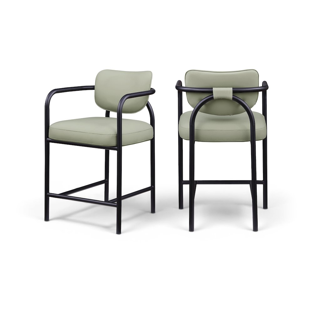 Serava Mint Vegan Leather Upholstered Counter Stool. Picture 11