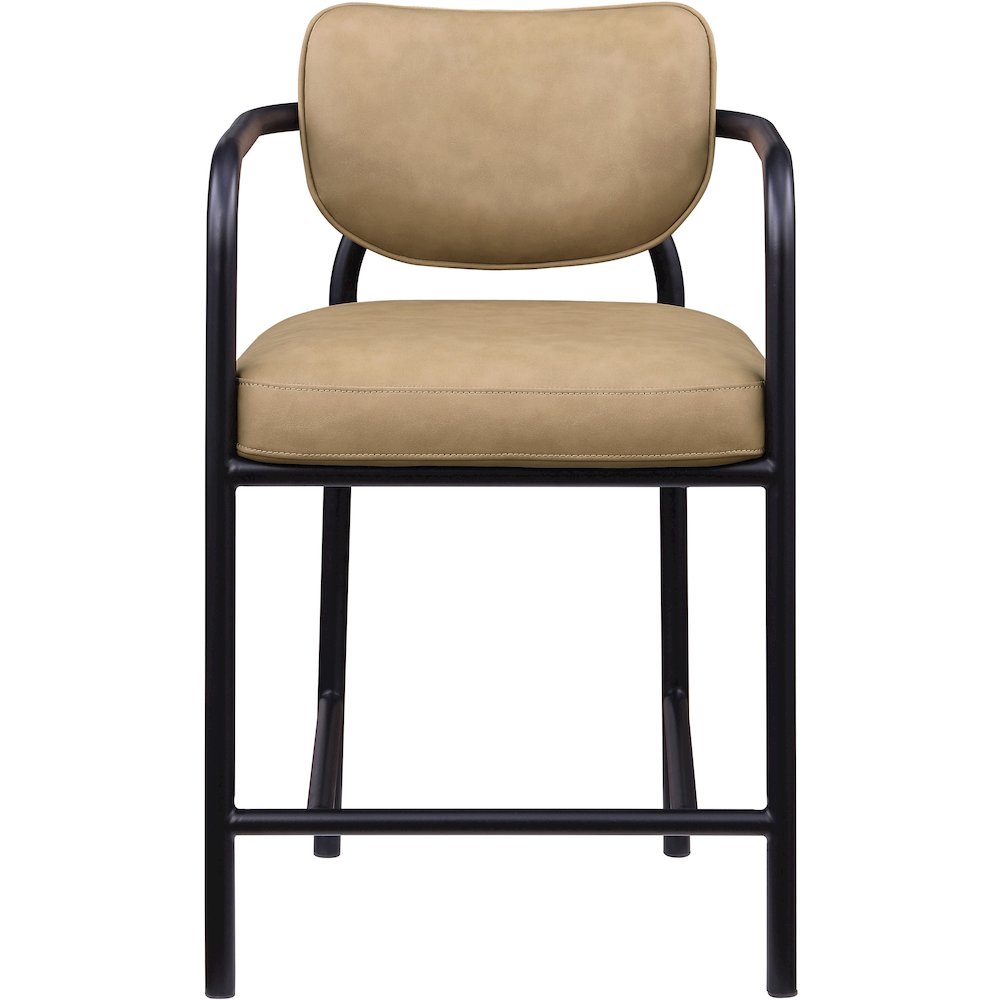 Serava Tan Vegan Leather Upholstered Counter Stool. Picture 3
