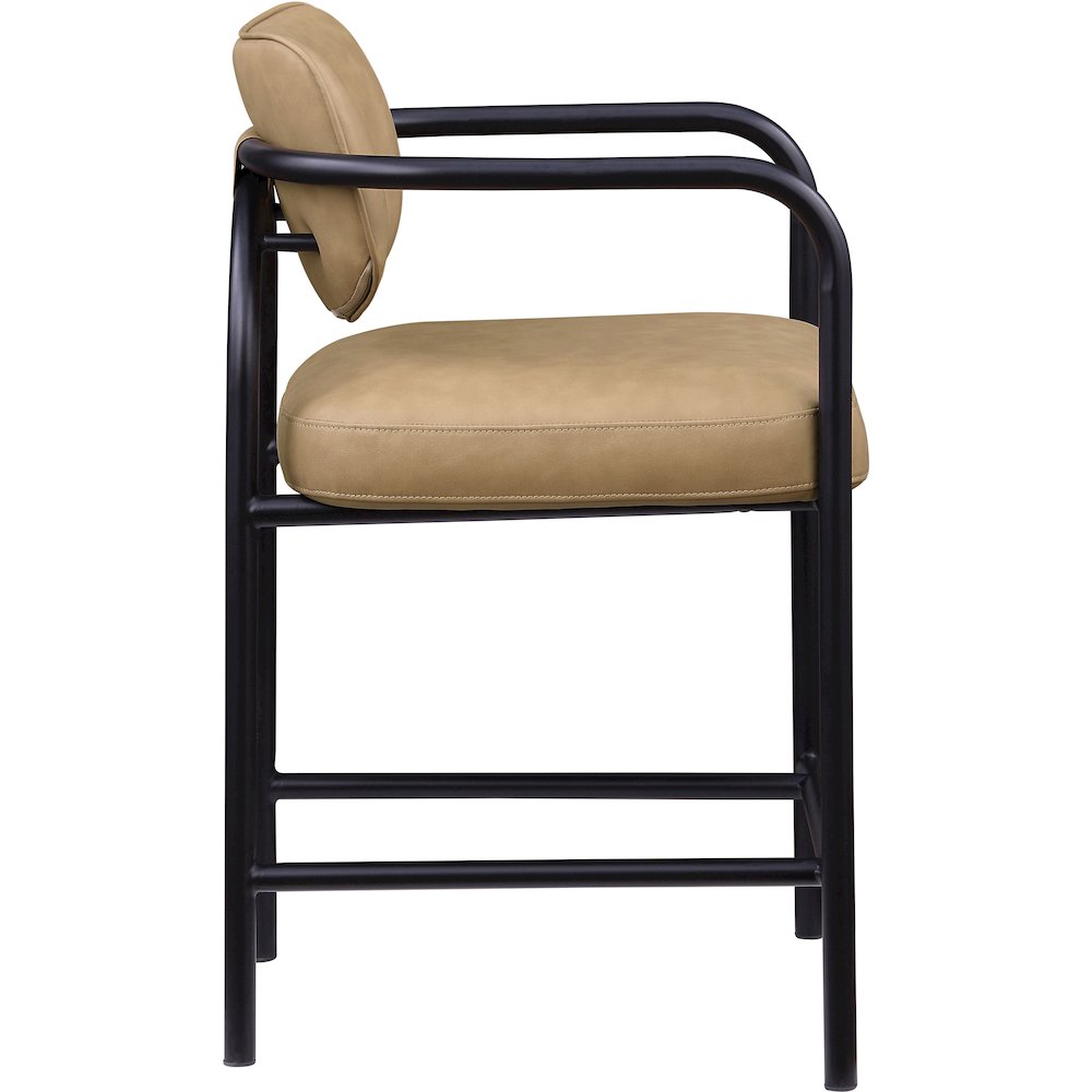 Serava Tan Vegan Leather Upholstered Counter Stool. Picture 4