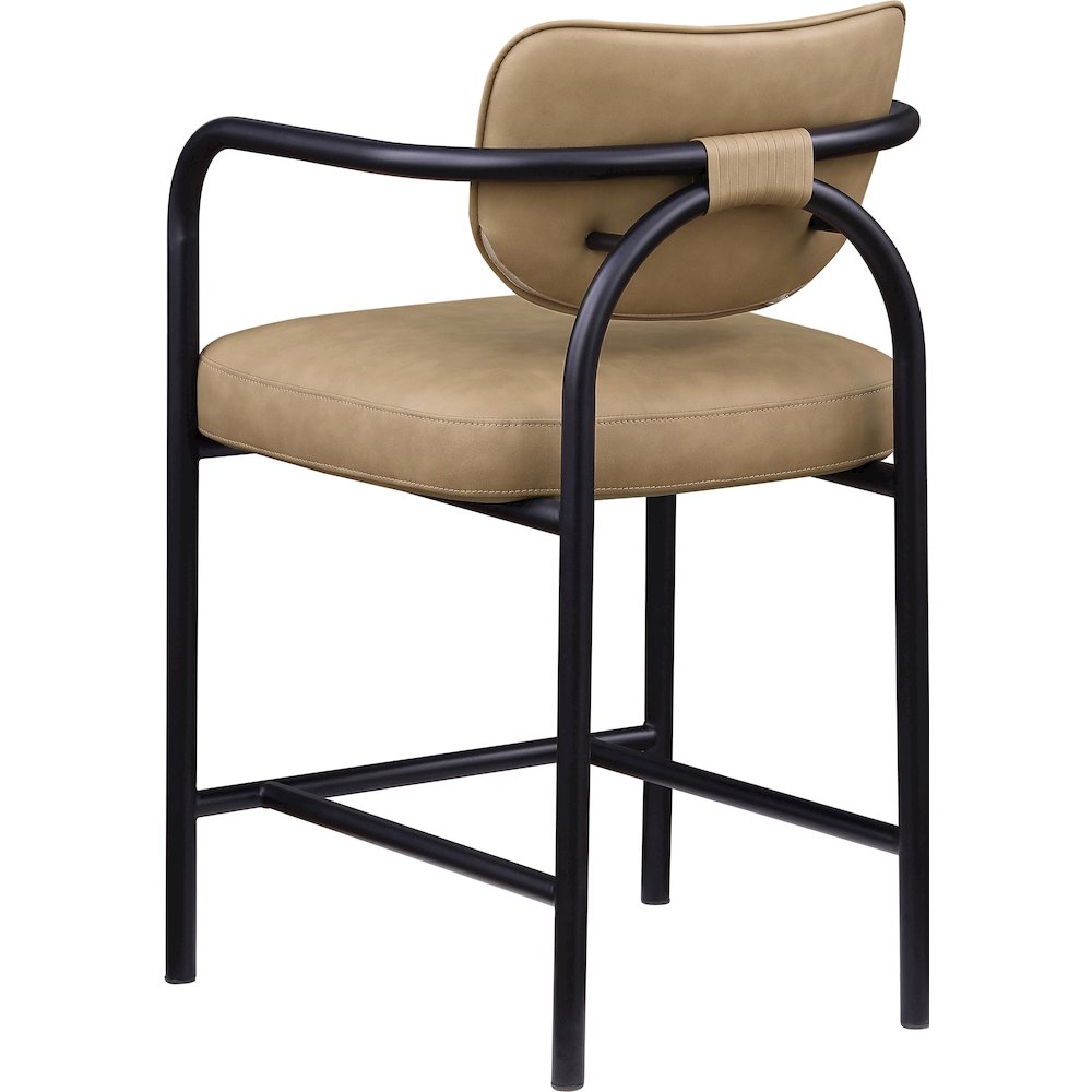 Serava Tan Vegan Leather Upholstered Counter Stool. Picture 6
