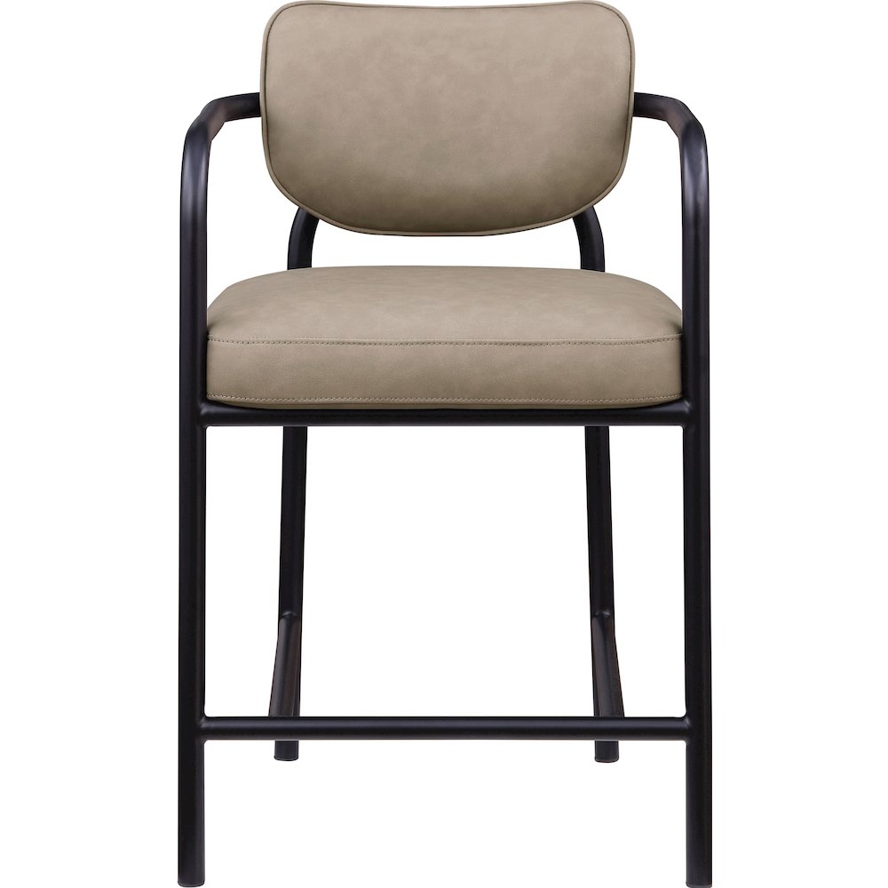 Serava Taupe Vegan Leather Upholstered Counter Stool. Picture 3