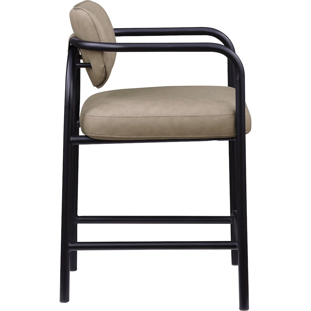 Serava Taupe Vegan Leather Upholstered Counter Stool. Picture 4