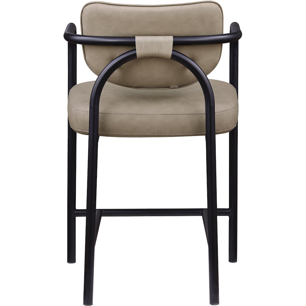 Serava Taupe Vegan Leather Upholstered Counter Stool. Picture 5
