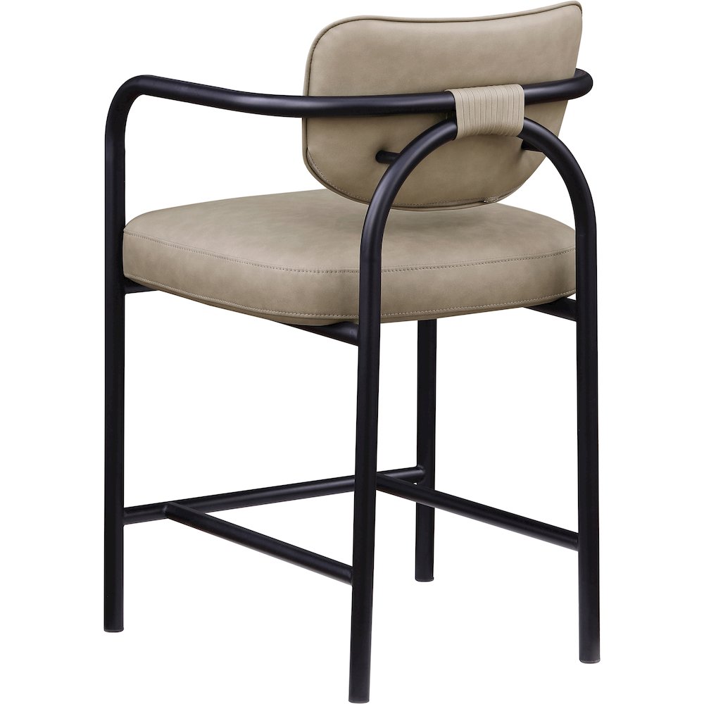 Serava Taupe Vegan Leather Upholstered Counter Stool. Picture 6