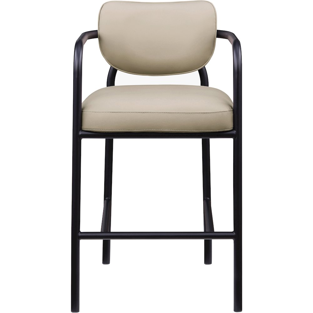 Serava Beige Vegan Leather Upholstered Bar Stool. Picture 3