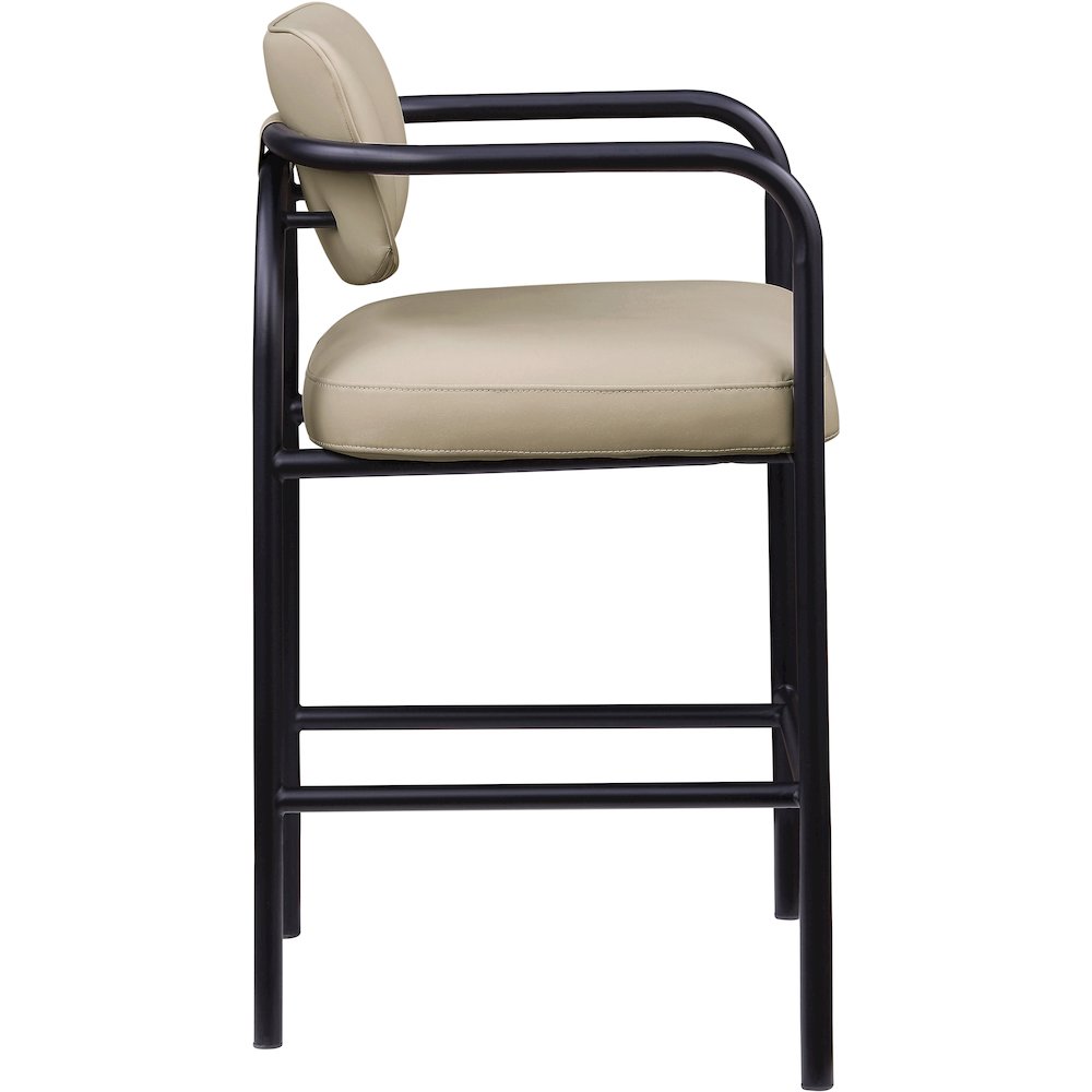 Serava Beige Vegan Leather Upholstered Bar Stool. Picture 4