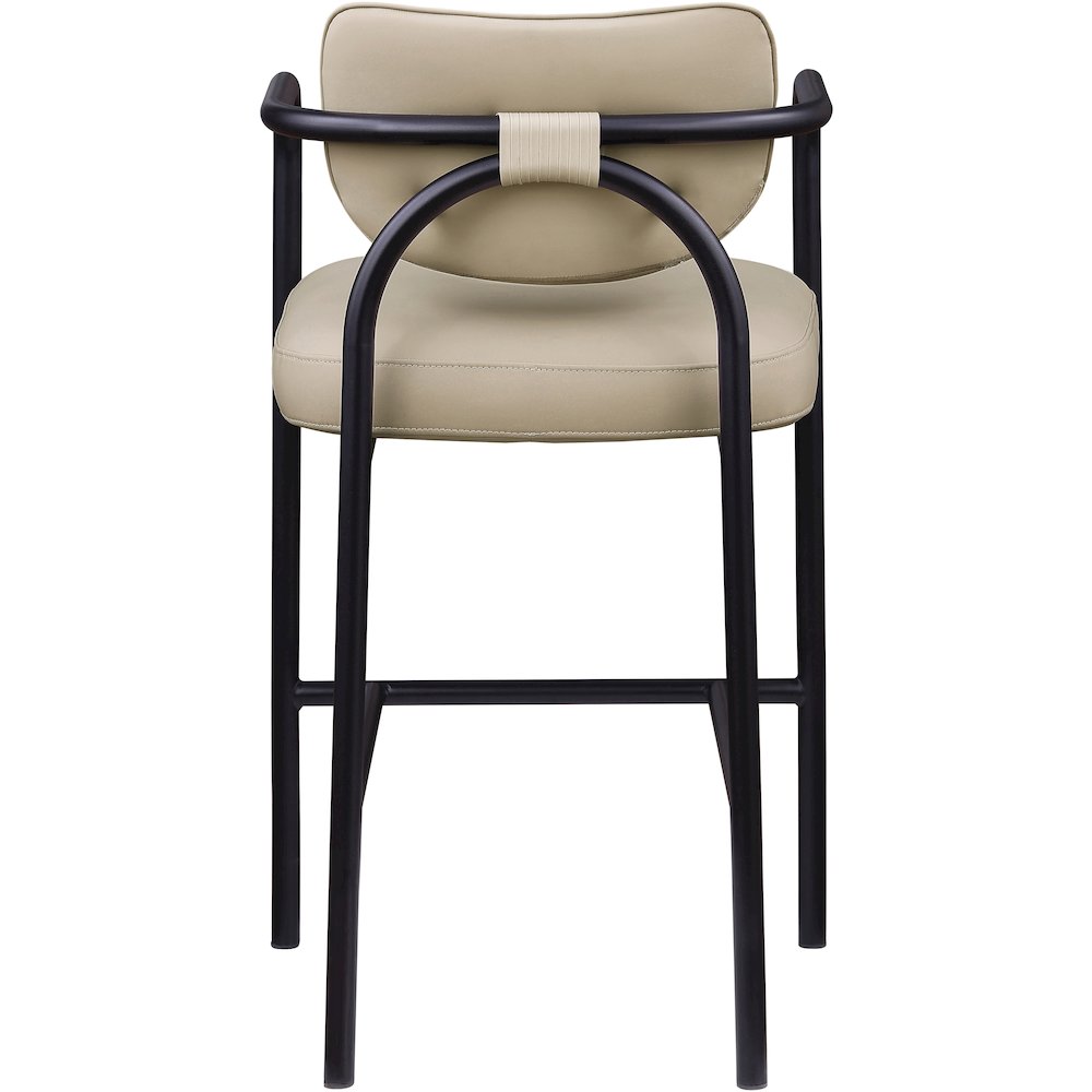 Serava Beige Vegan Leather Upholstered Bar Stool. Picture 5