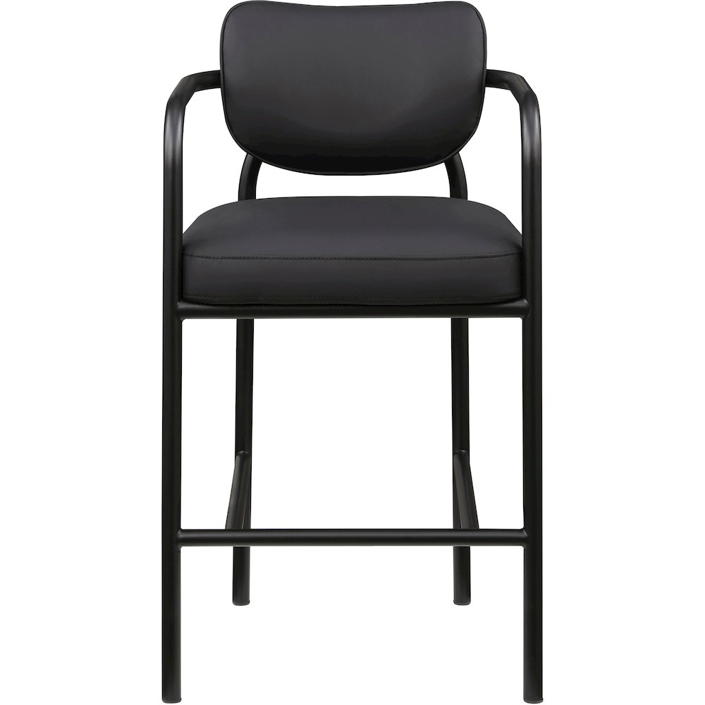 Serava Black Vegan Leather Upholstered Bar Stool. Picture 3