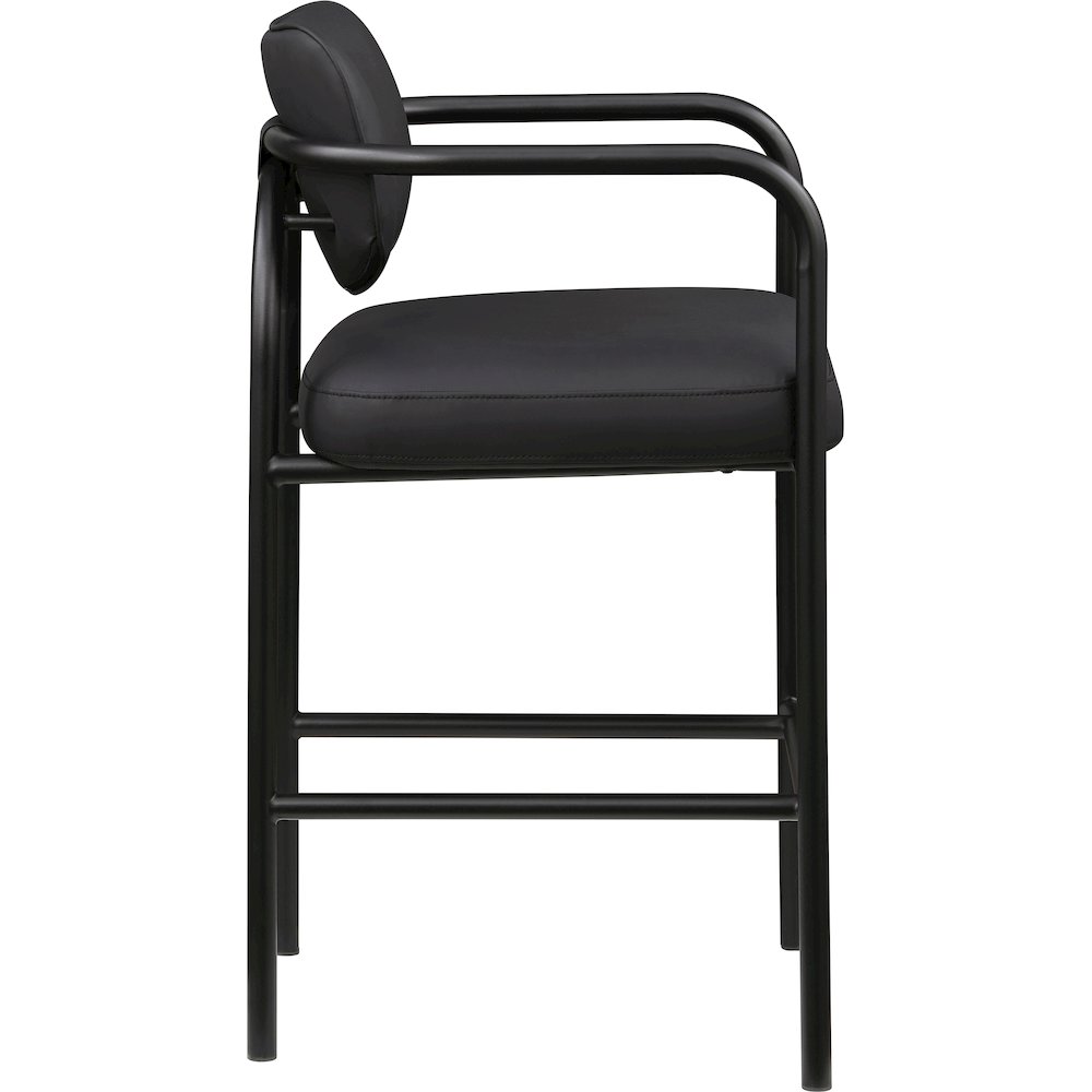 Serava Black Vegan Leather Upholstered Bar Stool. Picture 4