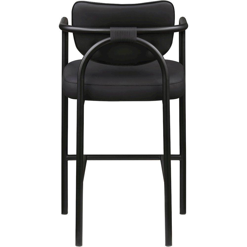Serava Black Vegan Leather Upholstered Bar Stool. Picture 5