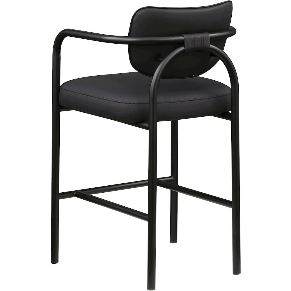 Serava Black Vegan Leather Upholstered Bar Stool. Picture 6
