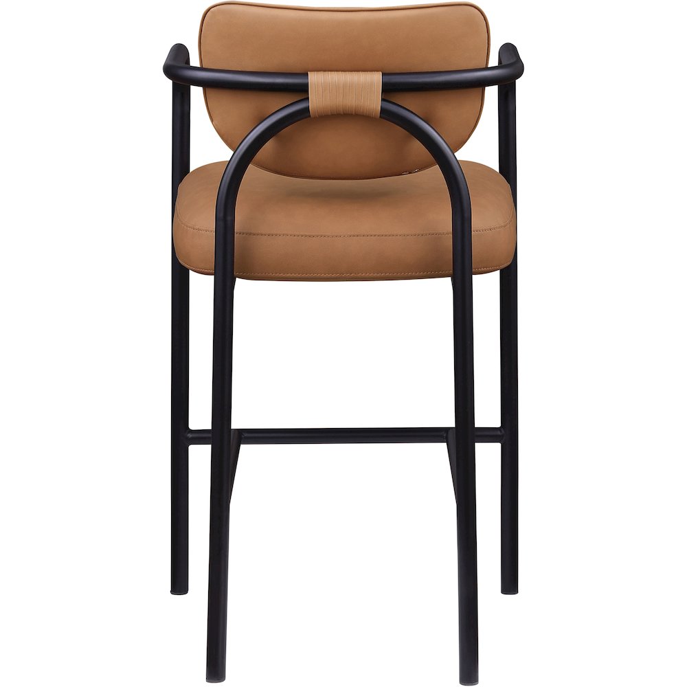 Serava Cognac Vegan Leather Upholstered Bar Stool. Picture 5