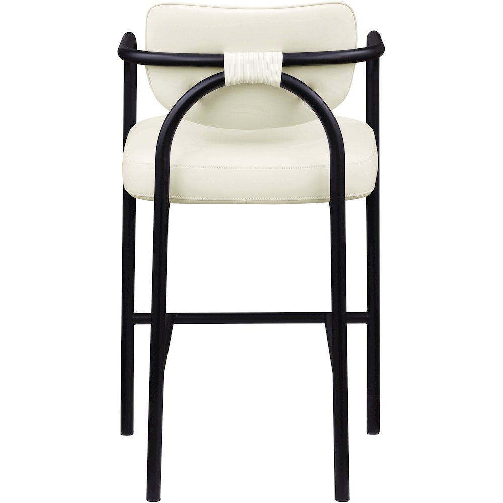 Serava Cream Vegan Leather Upholstered Bar Stool. Picture 5