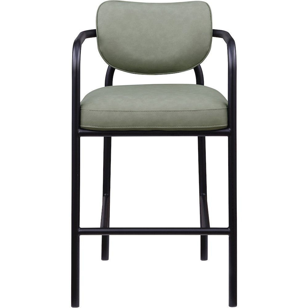 Serava Green Vegan Leather Upholstered Bar Stool. Picture 3