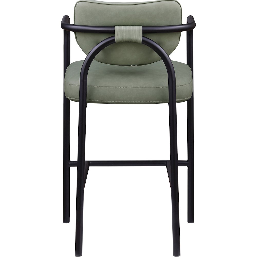 Serava Green Vegan Leather Upholstered Bar Stool. Picture 5