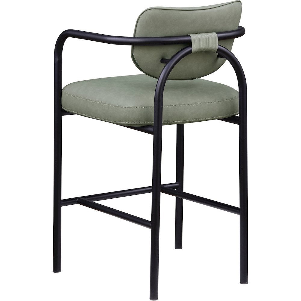 Serava Green Vegan Leather Upholstered Bar Stool. Picture 6