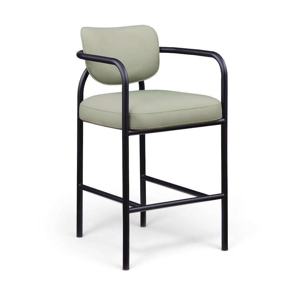 Serava Mint Vegan Leather Upholstered Bar Stool. Picture 1