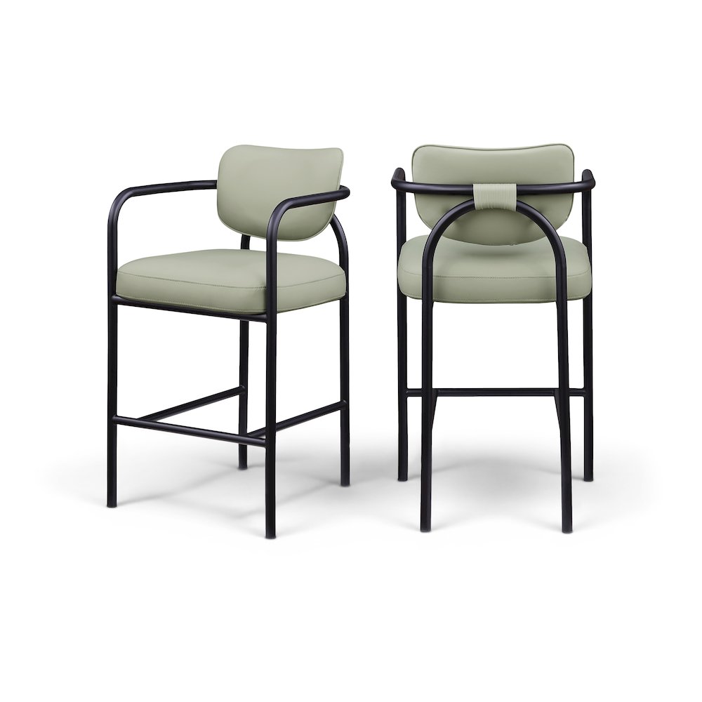 Serava Mint Vegan Leather Upholstered Bar Stool. Picture 11