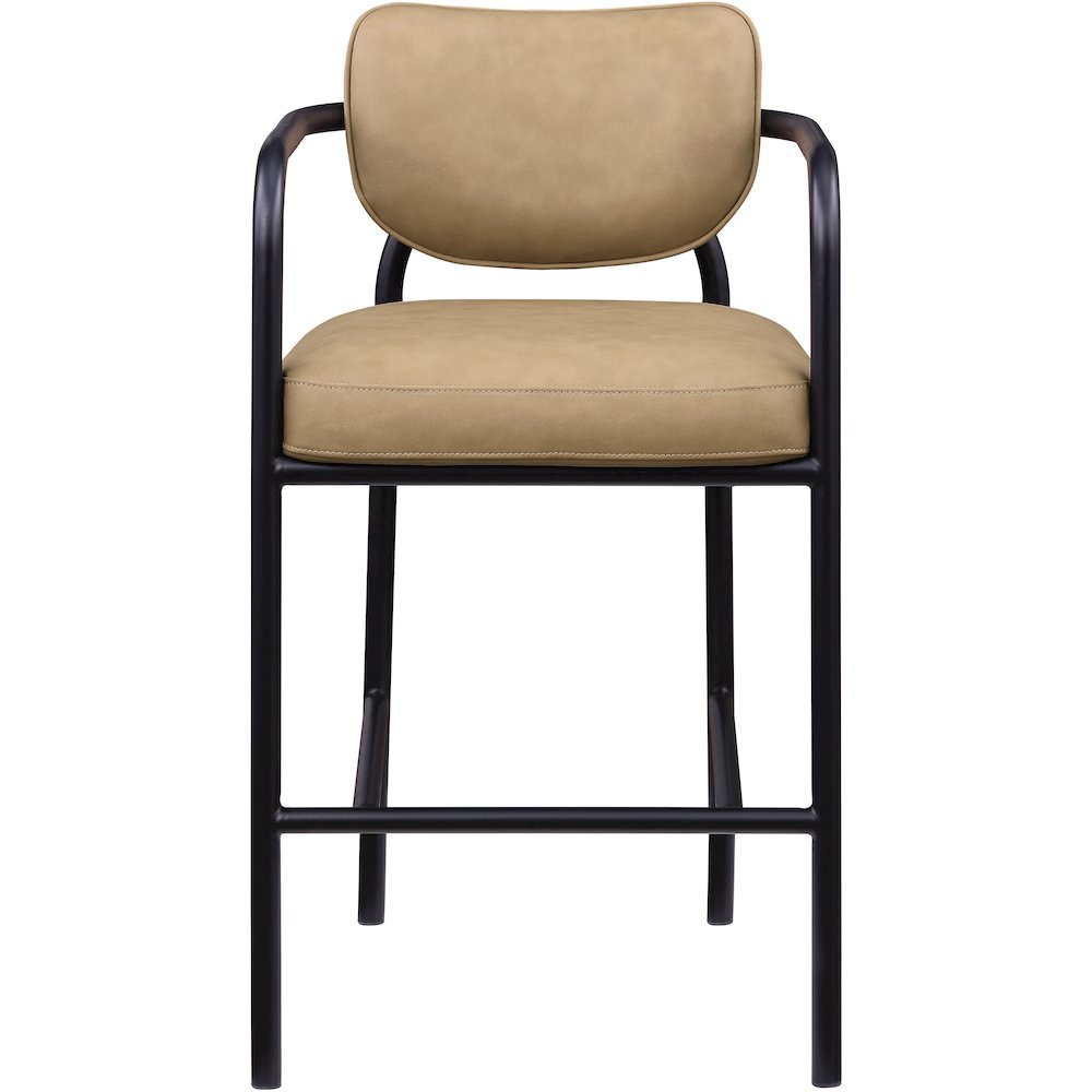 Serava Tan Vegan Leather Upholstered Bar Stool. Picture 3