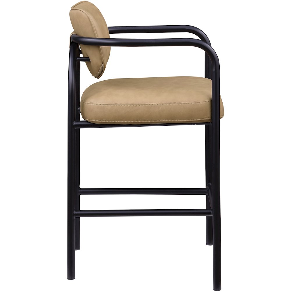 Serava Tan Vegan Leather Upholstered Bar Stool. Picture 4