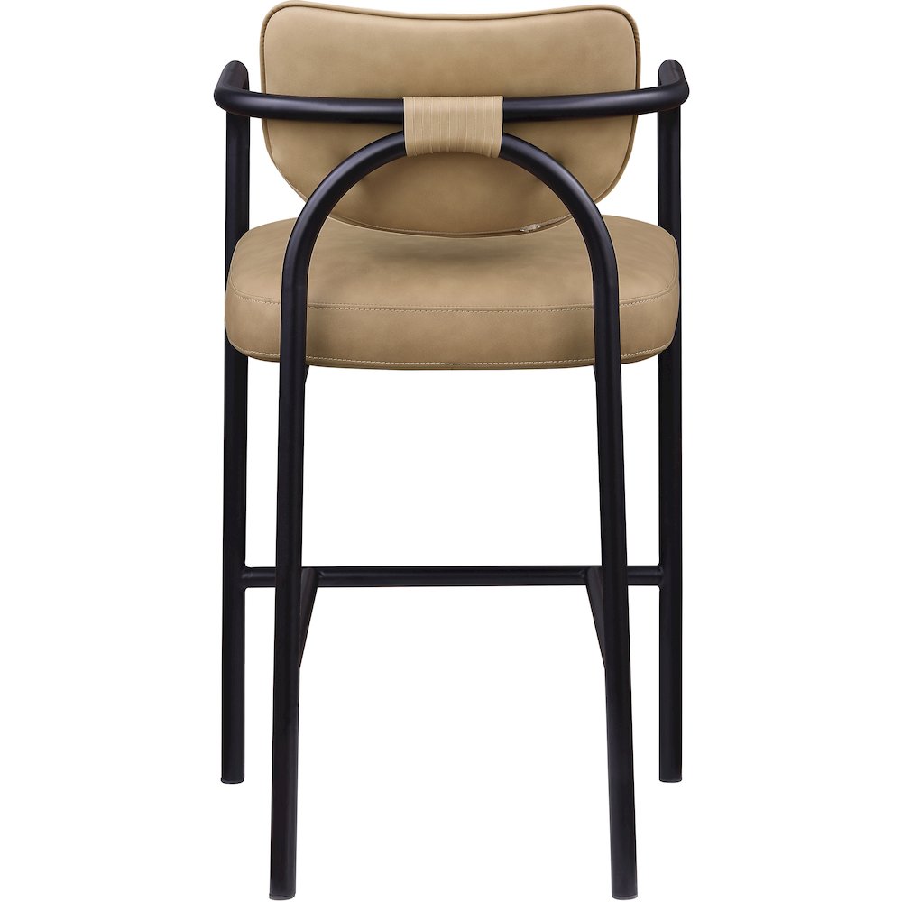 Serava Tan Vegan Leather Upholstered Bar Stool. Picture 5