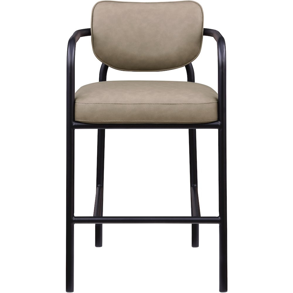 Serava Taupe Vegan Leather Upholstered Bar Stool. Picture 3