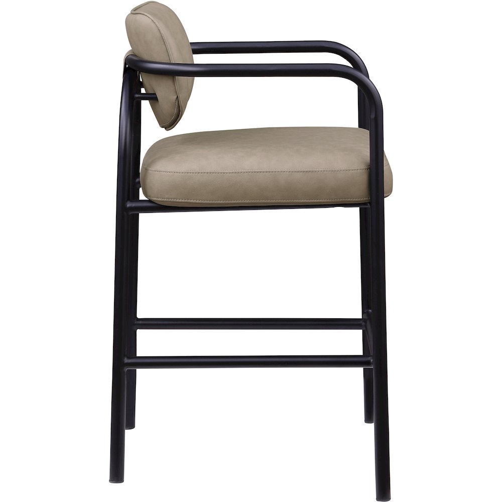 Serava Taupe Vegan Leather Upholstered Bar Stool. Picture 4