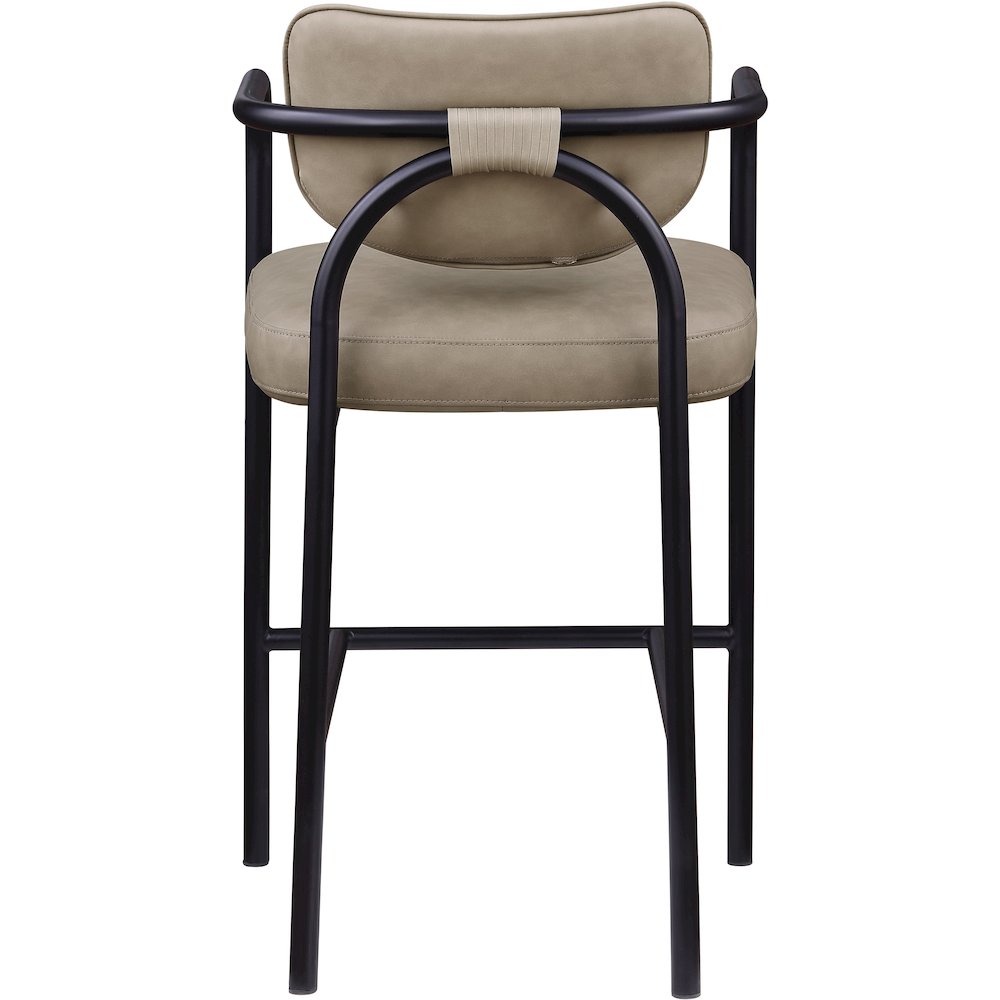 Serava Taupe Vegan Leather Upholstered Bar Stool. Picture 5