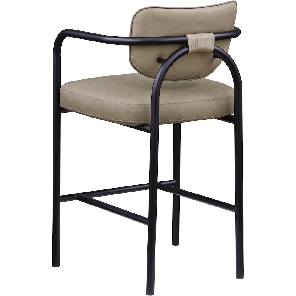 Serava Taupe Vegan Leather Upholstered Bar Stool. Picture 6