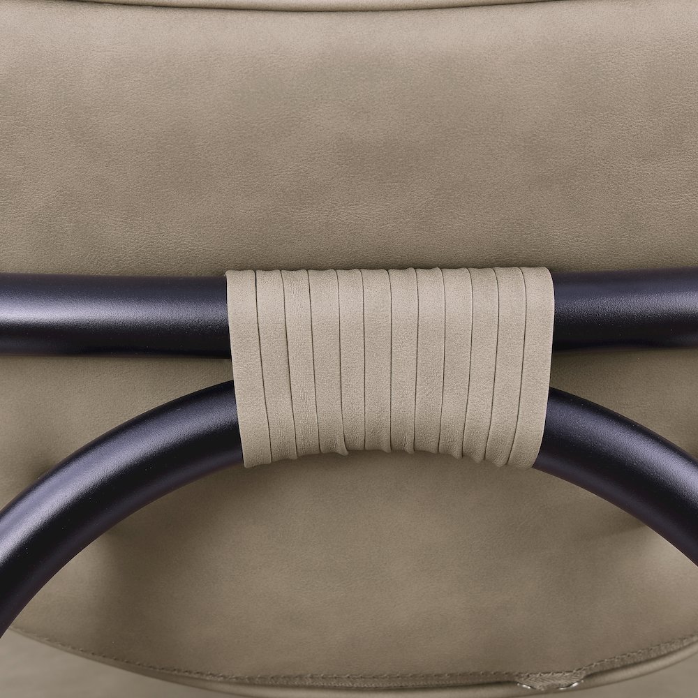 Serava Taupe Vegan Leather Upholstered Bar Stool. Picture 7