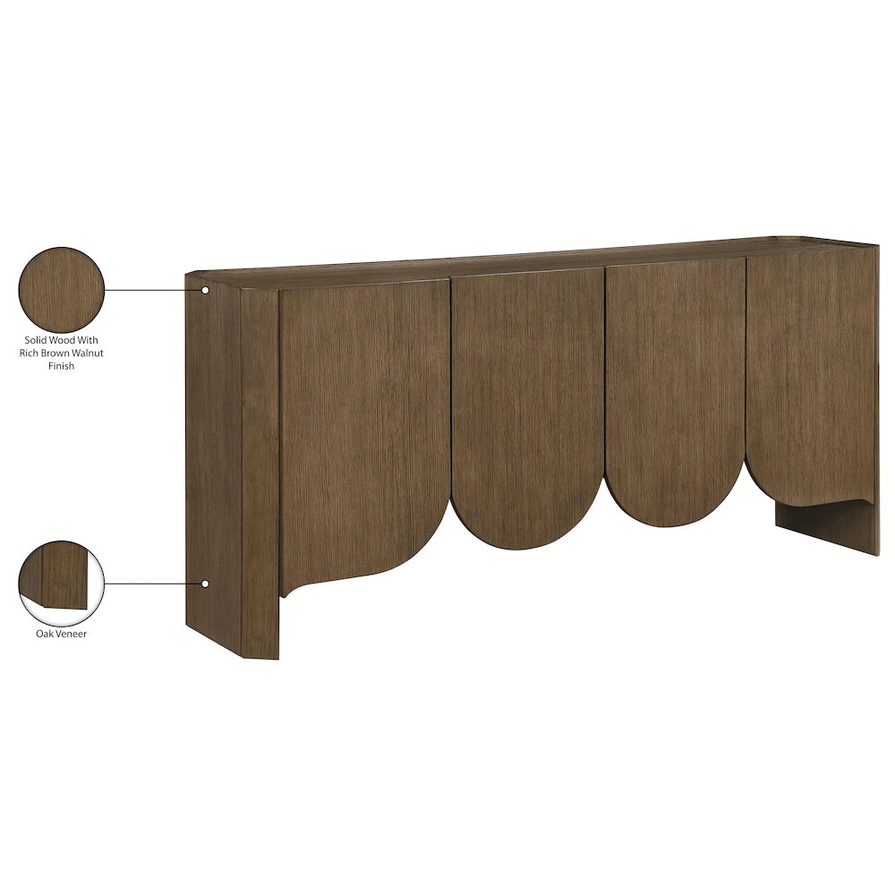Ember Brown Solid Wood Sideboard/Buffet. Picture 12