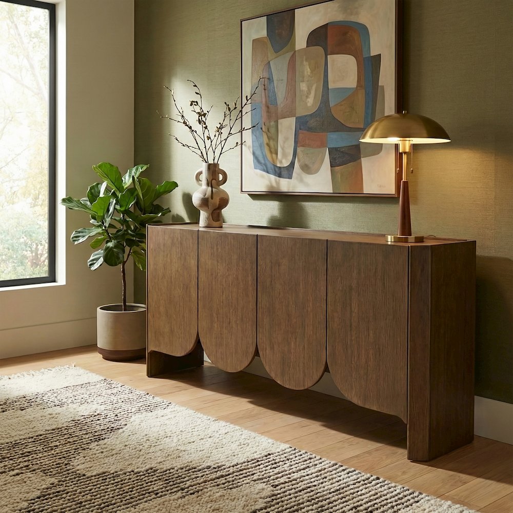Ember Brown Solid Wood Sideboard/Buffet. Picture 2