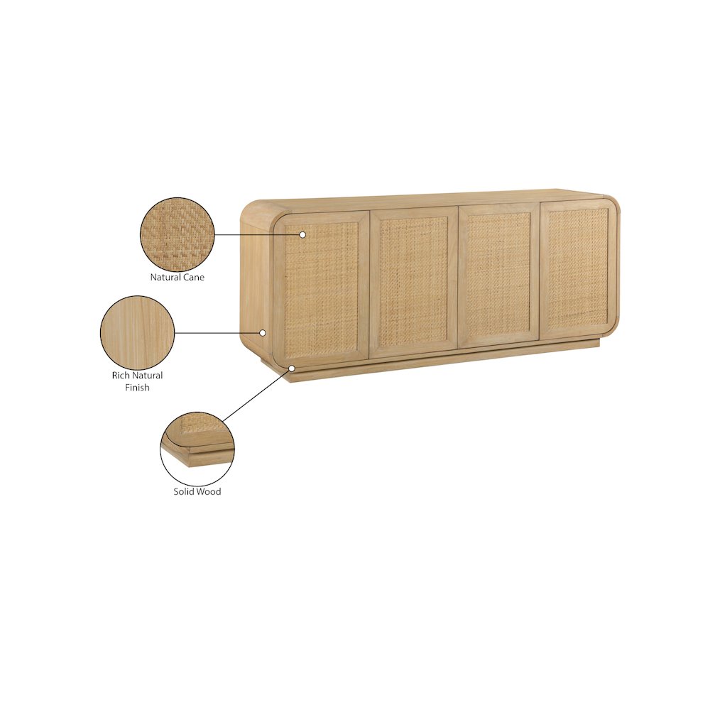 Windsor Natural Rubberwood Sideboard/Buffet. Picture 10