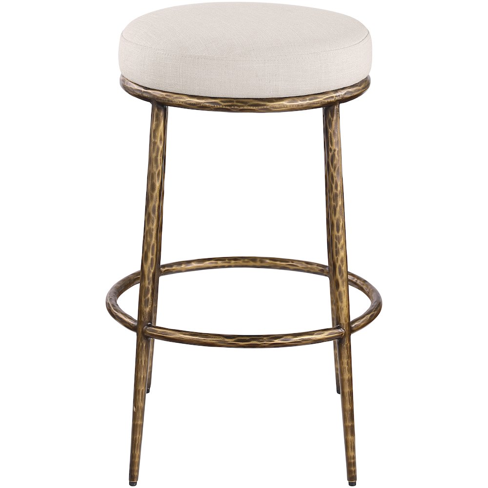 Ferro Beige Performance Fabric Upholstered Bar Stool. Picture 3
