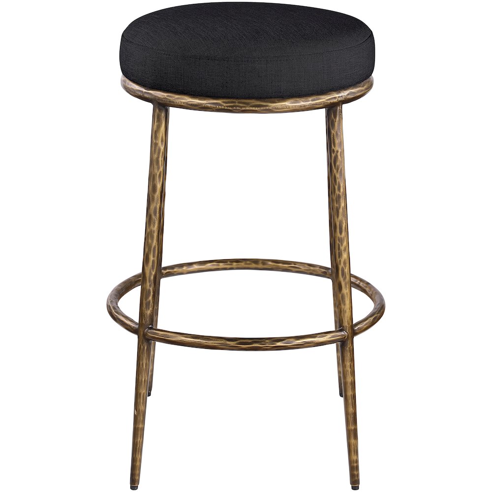 Ferro Black Performance Fabric Upholstered Bar Stool. Picture 3