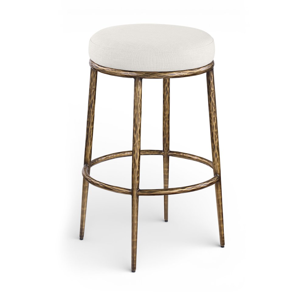 Ferro Cream Performance Fabric Upholstered Bar Stool. Picture 1