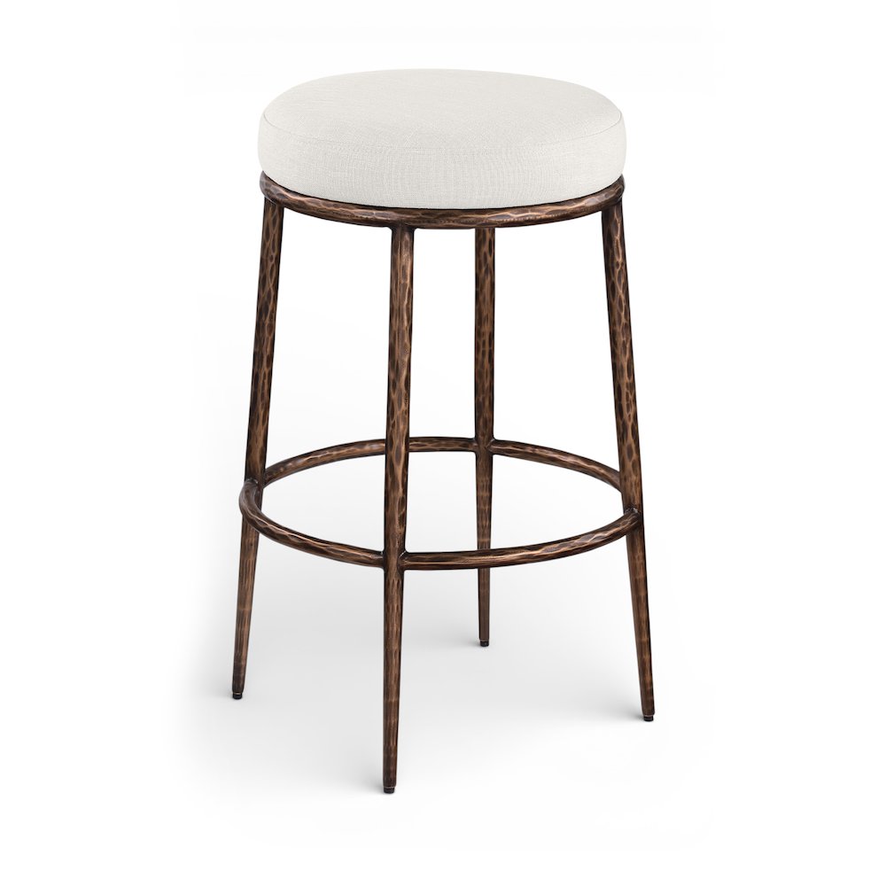 Ferro Cream Performance Fabric Upholstered Bar Stool. Picture 1