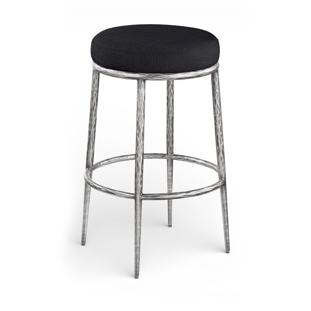 Ferro Black Performance Fabric Upholstered Bar Stool. Picture 1