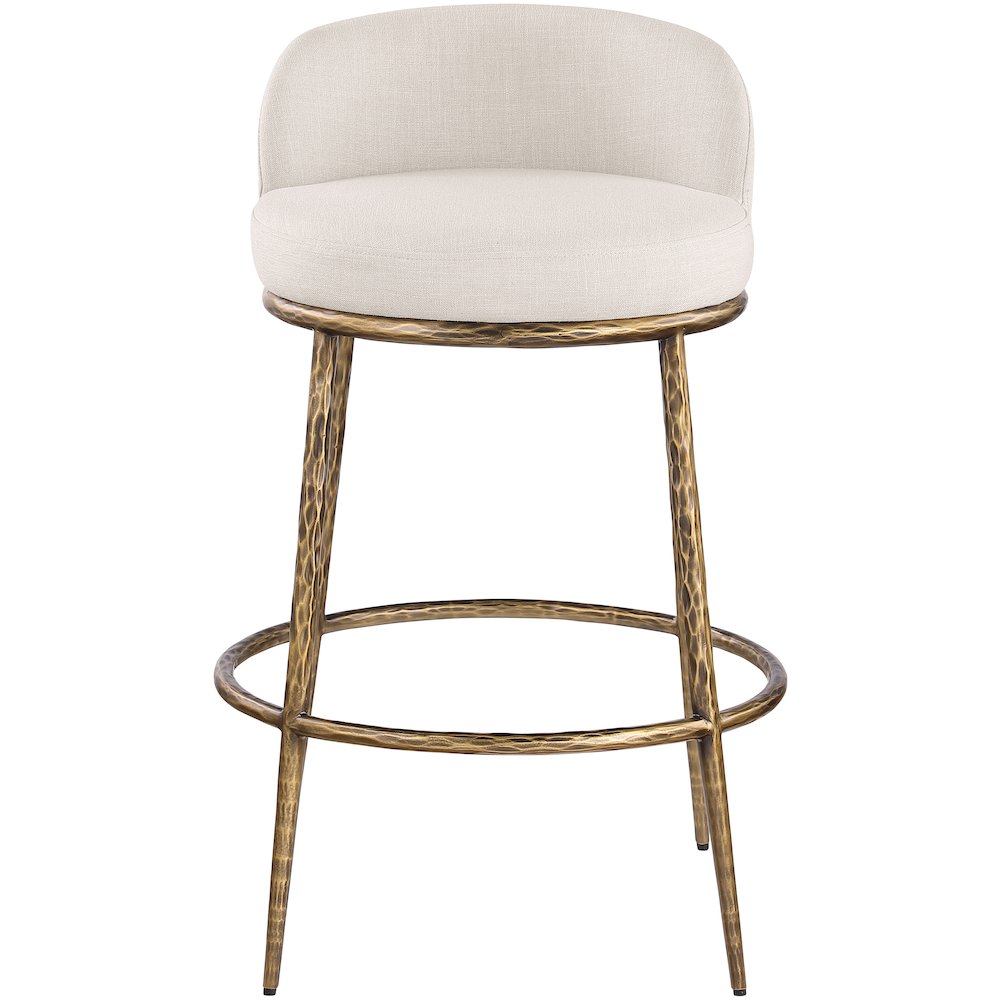 Ferro Beige Performance Fabric Upholstered Bar Stool. Picture 3