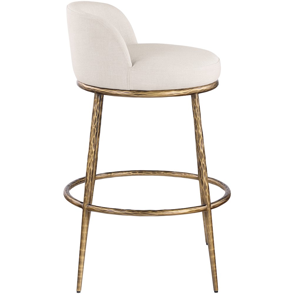 Ferro Beige Performance Fabric Upholstered Bar Stool. Picture 4