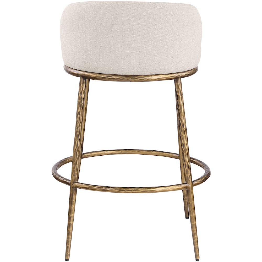 Ferro Beige Performance Fabric Upholstered Bar Stool. Picture 5