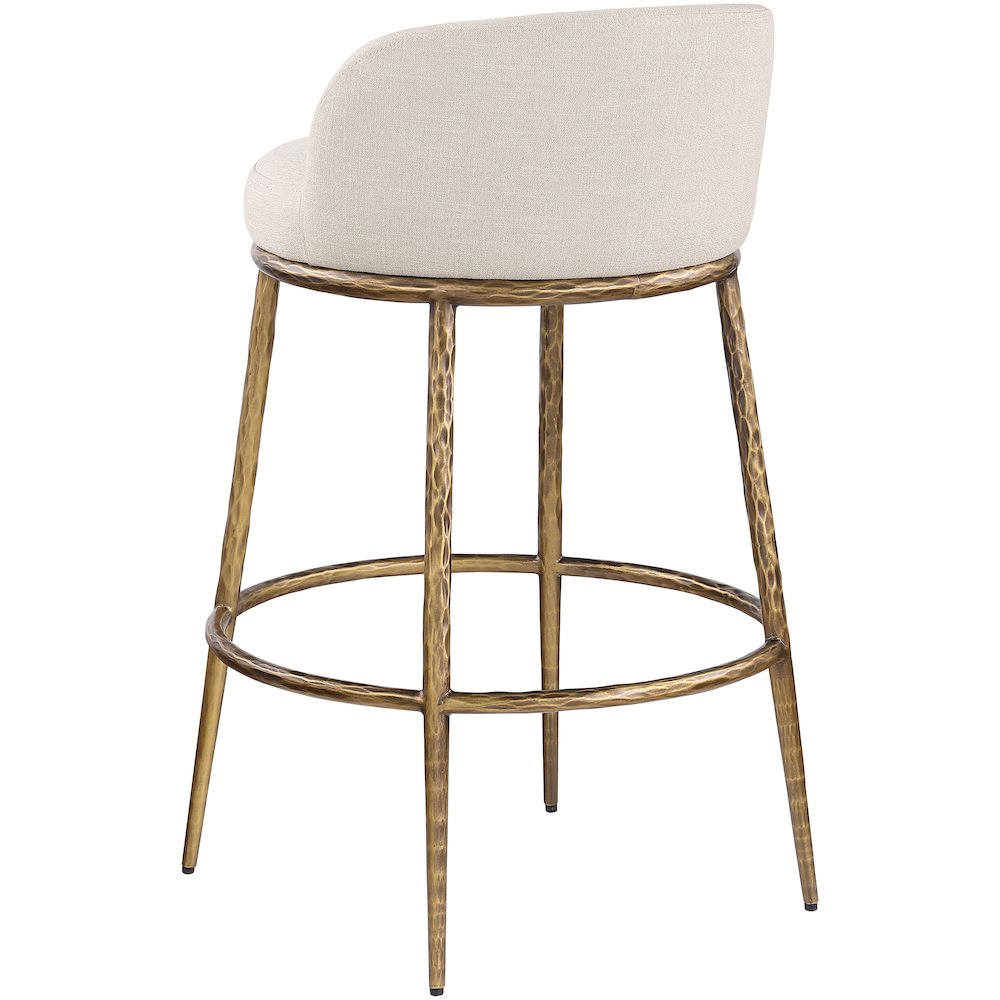 Ferro Beige Performance Fabric Upholstered Bar Stool. Picture 6