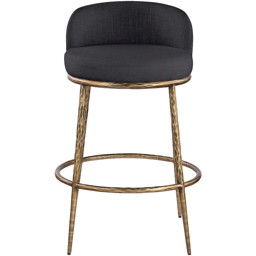 Ferro Black Performance Fabric Upholstered Bar Stool. Picture 3