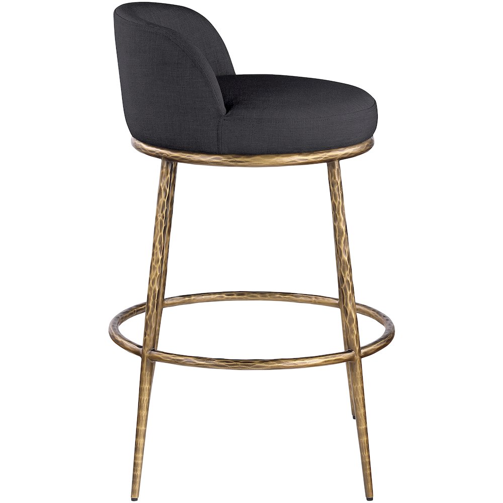 Ferro Black Performance Fabric Upholstered Bar Stool. Picture 4