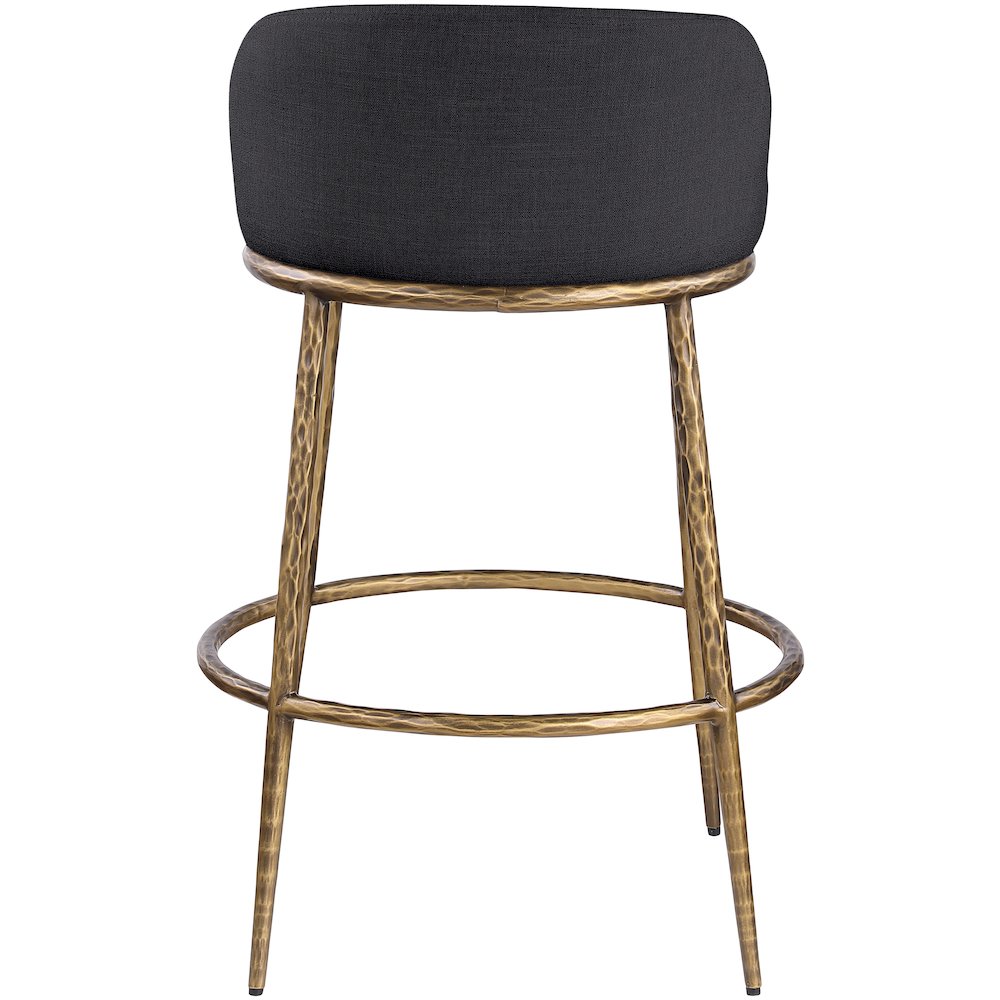 Ferro Black Performance Fabric Upholstered Bar Stool. Picture 5