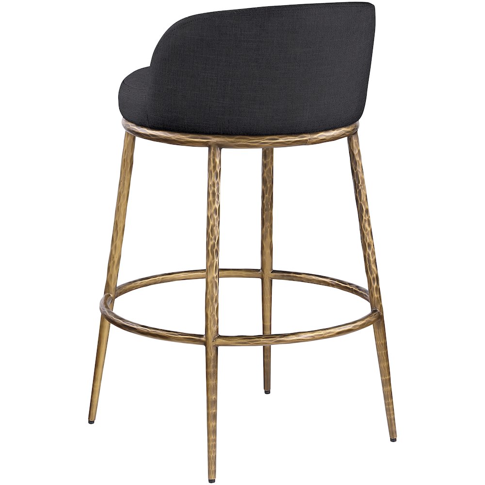 Ferro Black Performance Fabric Upholstered Bar Stool. Picture 6