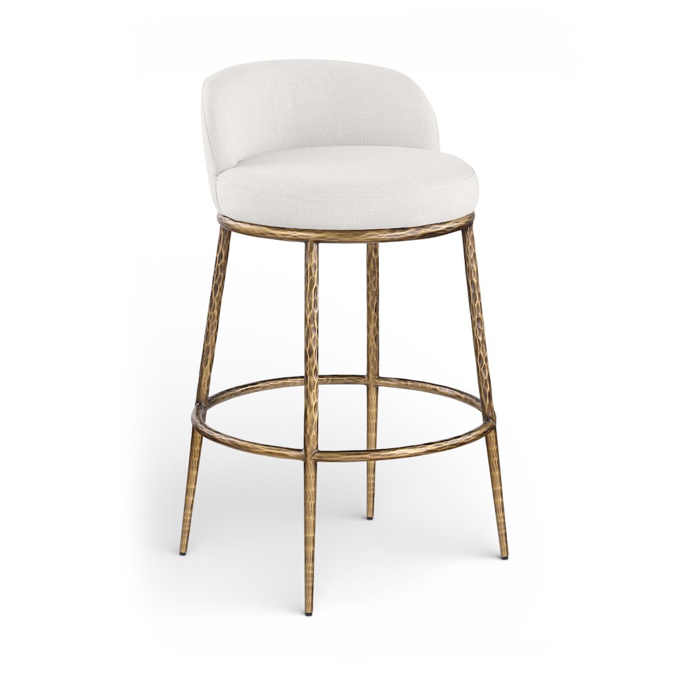 Ferro Cream Performance Fabric Upholstered Bar Stool. Picture 1