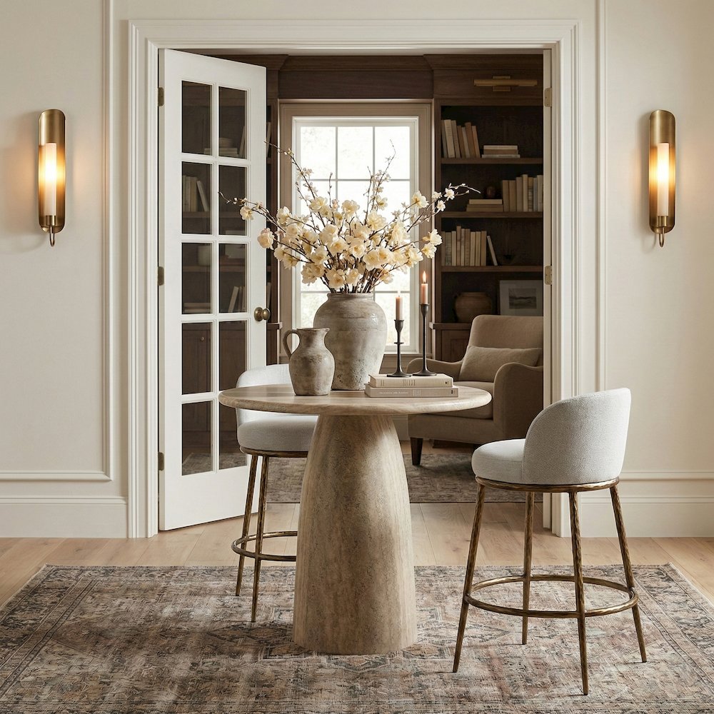 Ferro White Performance Fabric Upholstered Bar Stool. Picture 2