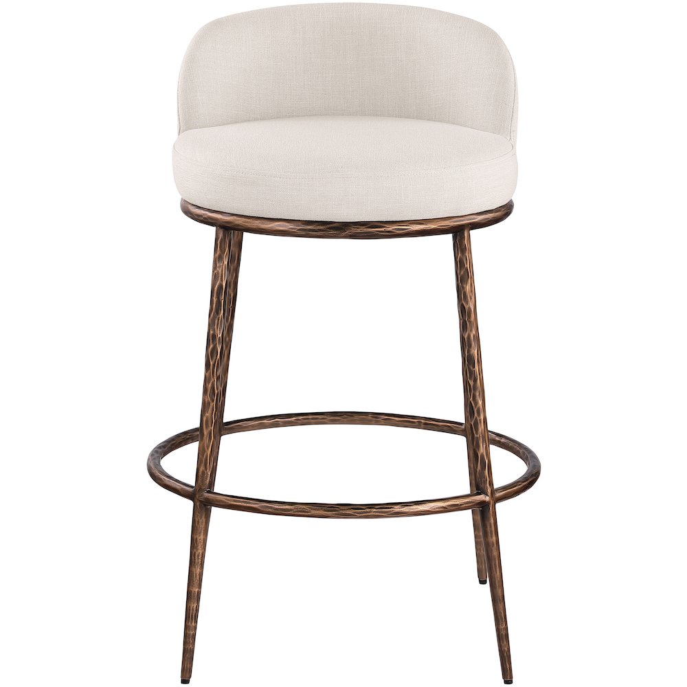 Ferro Beige Performance Fabric Upholstered Bar Stool. Picture 3